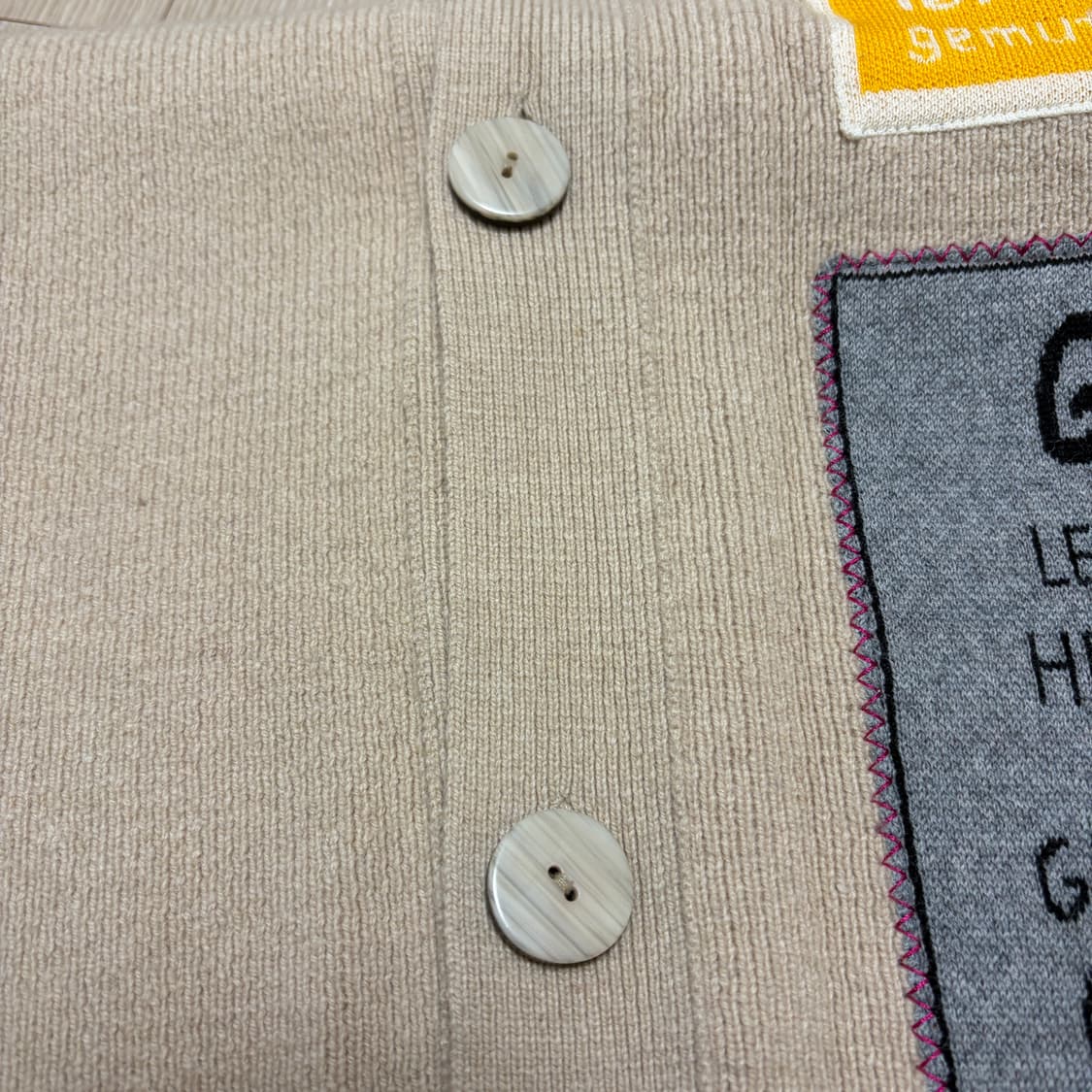 한섬 시스템 양모/캐시미어 오버핏 블렌드 패치 가디건 상품이미지2