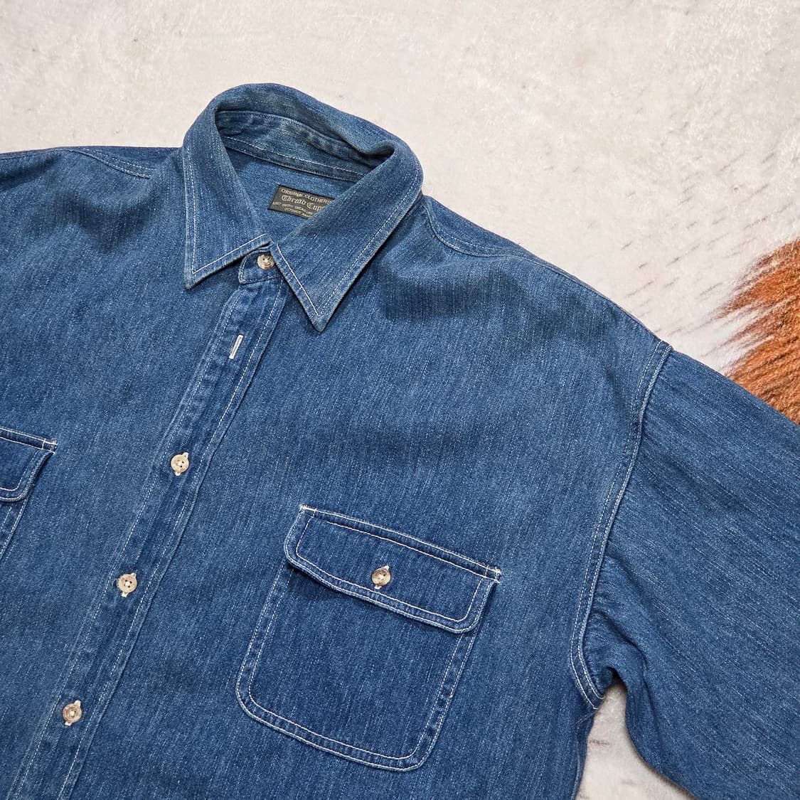 오버핏 투포켓 데님 셔츠 상품이미지3