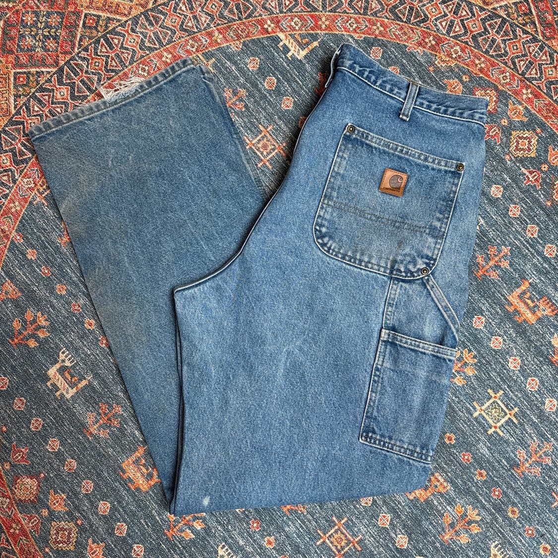 칼하트 가죽탭 더블니 카펜터팬츠 상품이미지3