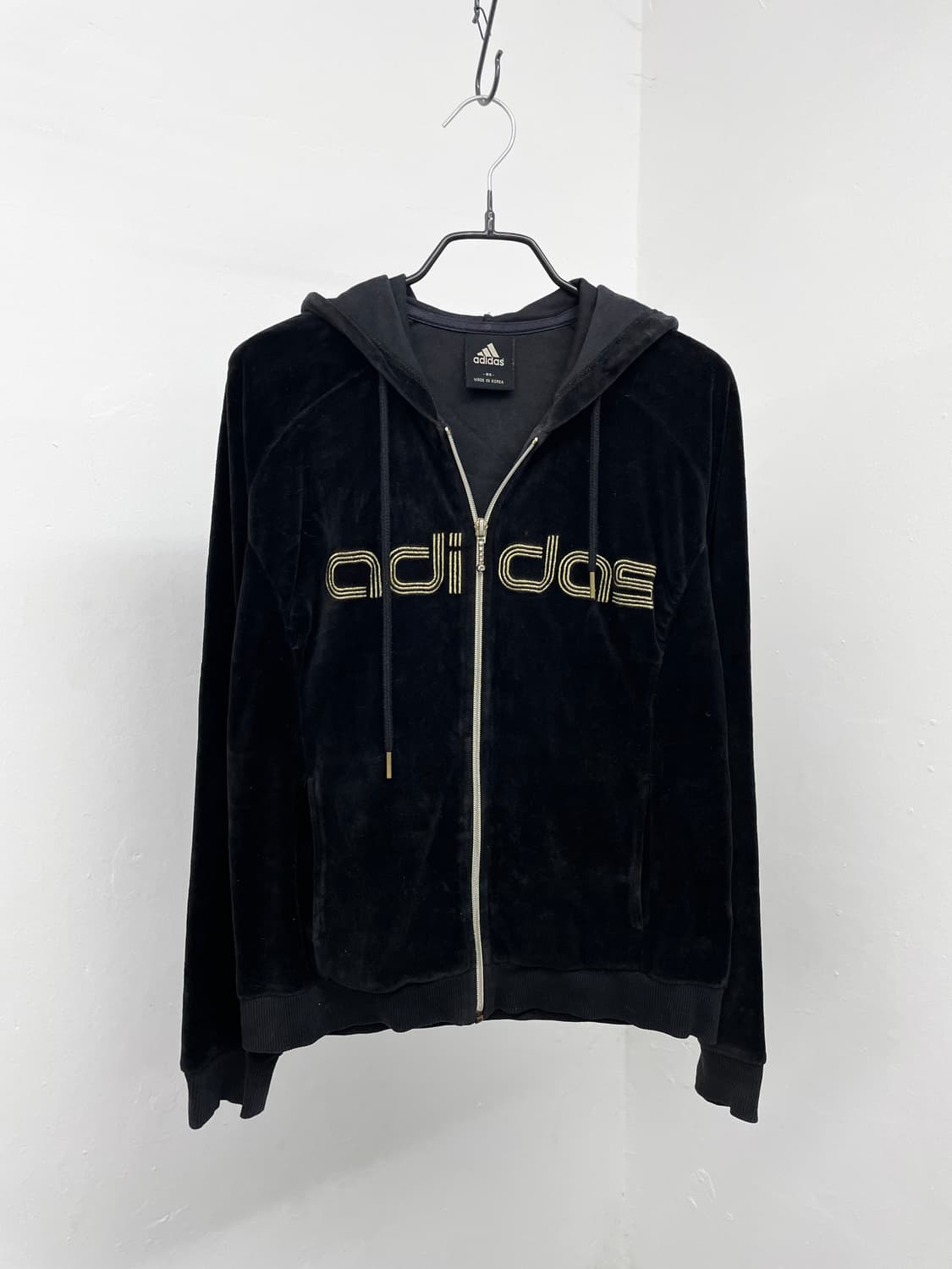 아디다스 벨벳 로고 후드집업 상품이미지5