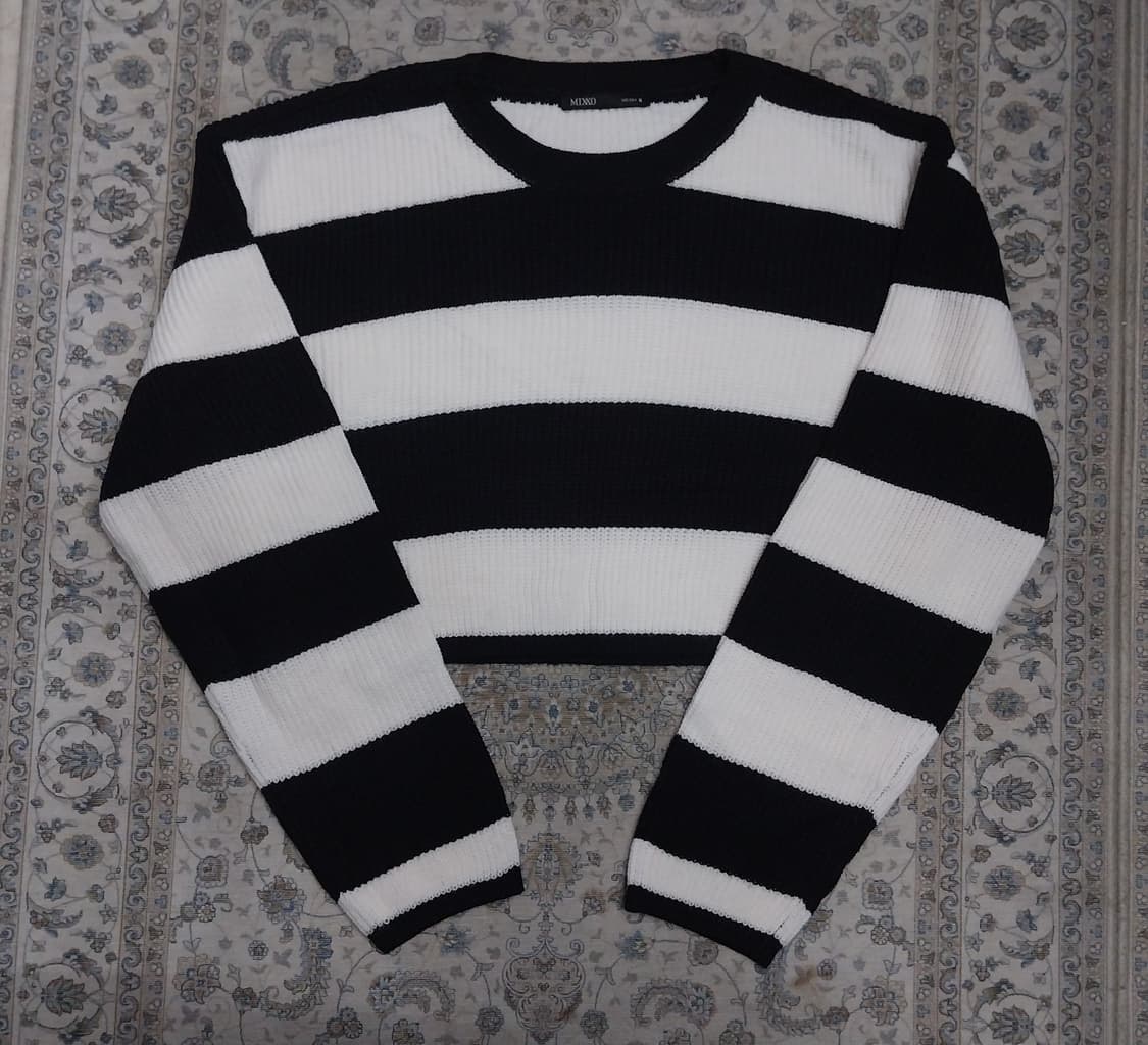 Mixxo 크롭 스트라이프 니트 M (66반까지) 상품이미지1