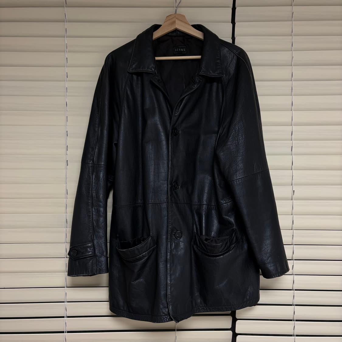 90s 올드 빔즈 Beams 아카이브 빈티지 레더 카코트 자켓 L 상품이미지4