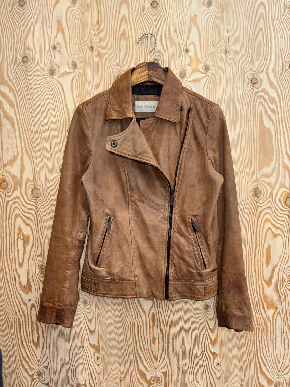 캘빈클라인진스 사선 지퍼 가죽자켓 상품이미지2