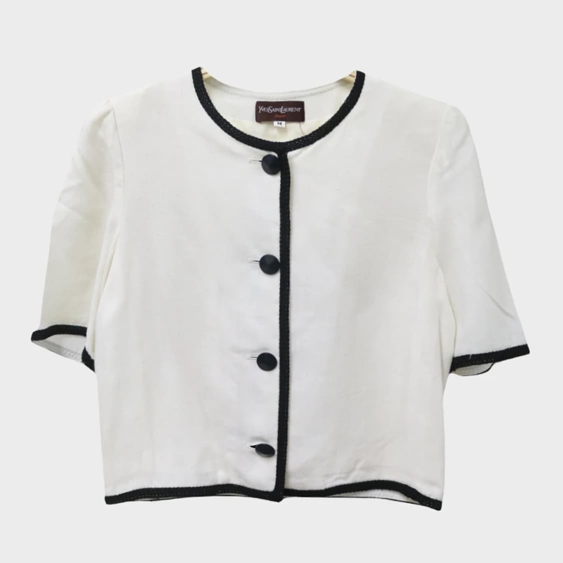 90'S 입생로랑 린넨 혼방 반크롭 자켓 65745 상품이미지1