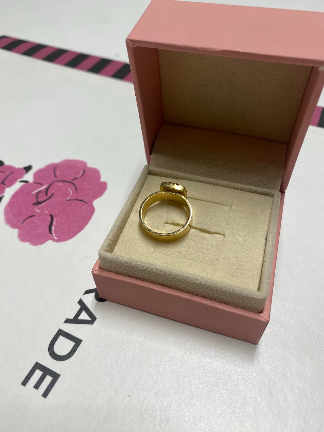 빈티지 골드톤 큐빅 반지 상품이미지4