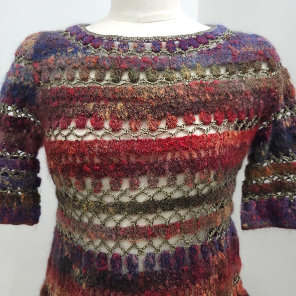 빈티지 수공예 멀티컬러 크로셰 롱니트 상품이미지4