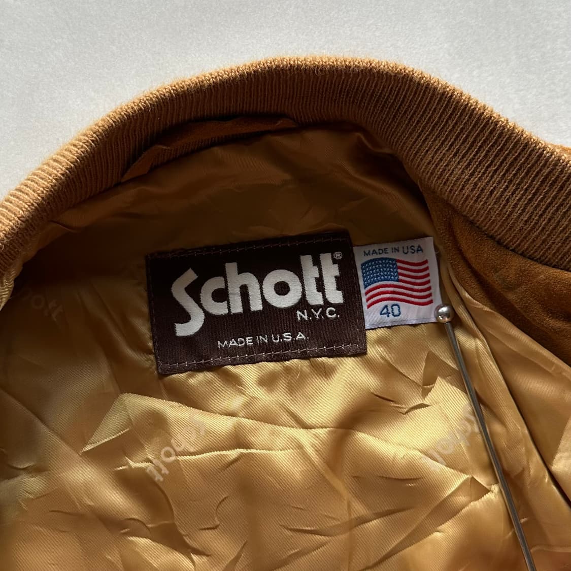 [M-L]Schott 쇼트 스웨이드 봄버 자켓 블루종 상품이미지10