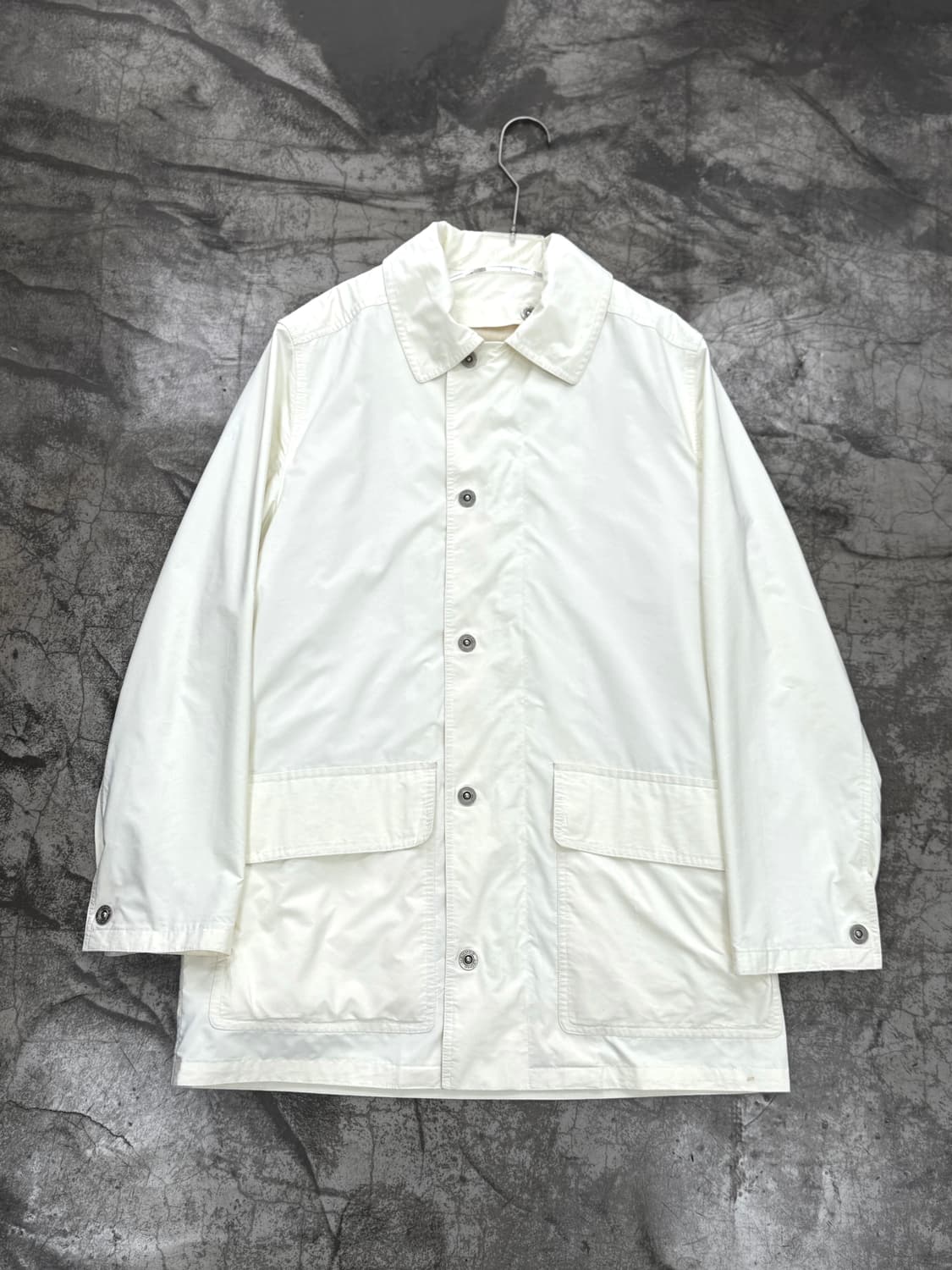 Hermes White Nylon Wool Lined Coat 상품이미지1