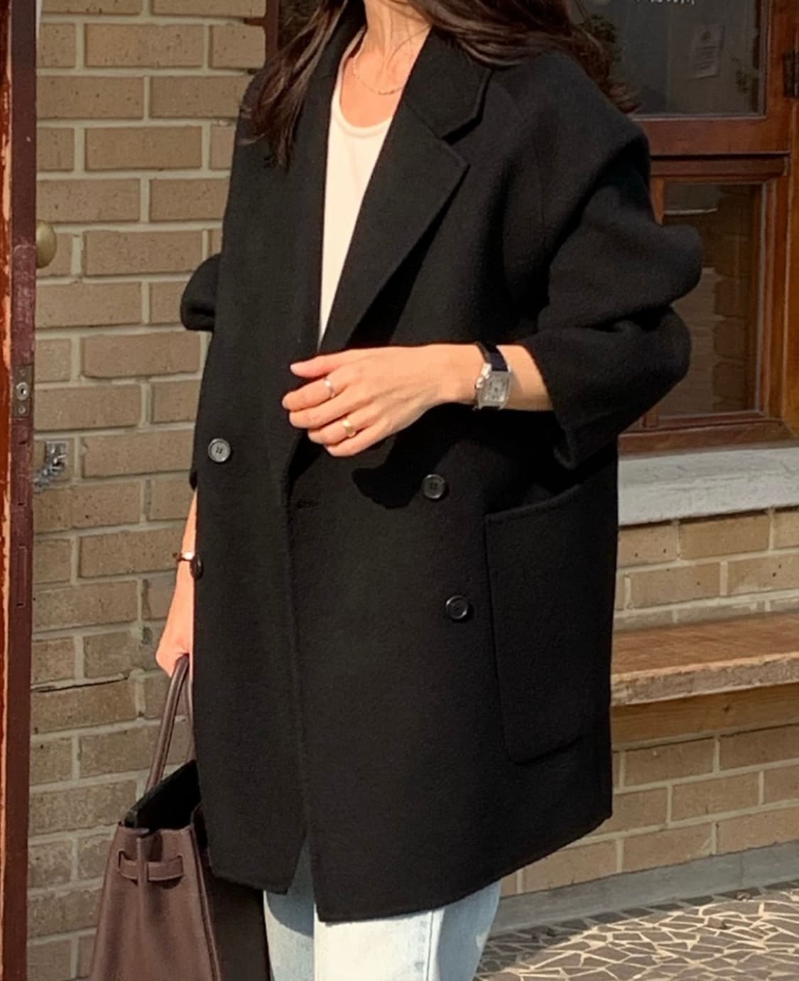 BR 브런치 티너 하프 코트 블랙  상품이미지7