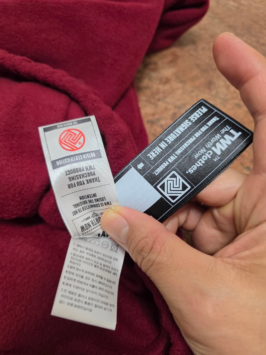 TWN 오버핏 플리스 반집업 후드티 M 상품이미지9