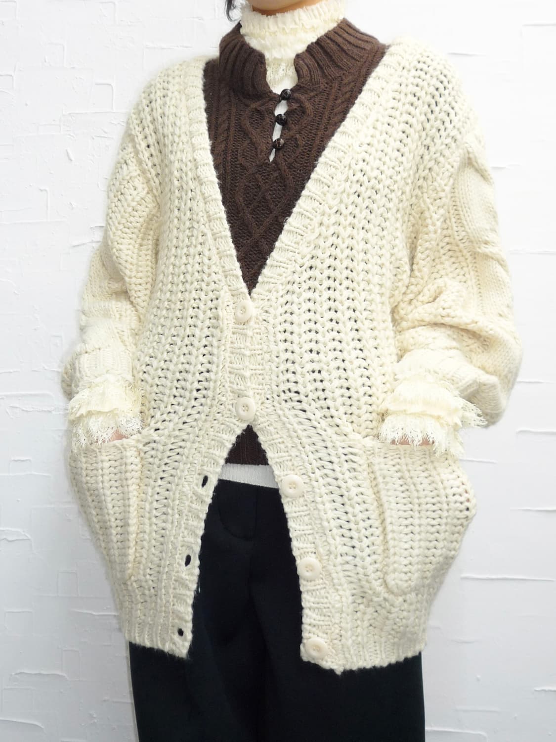 cozy ivory over cardigan 상품이미지3