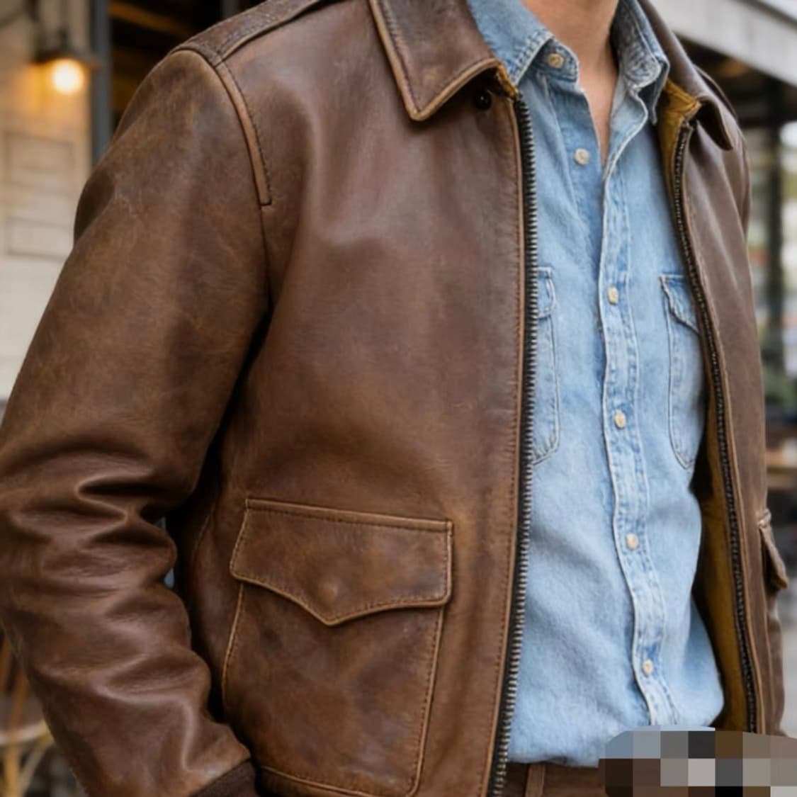 빈티지 A-2 리얼 카우하이드 레더 자켓 (헤비 워싱) 상품이미지1