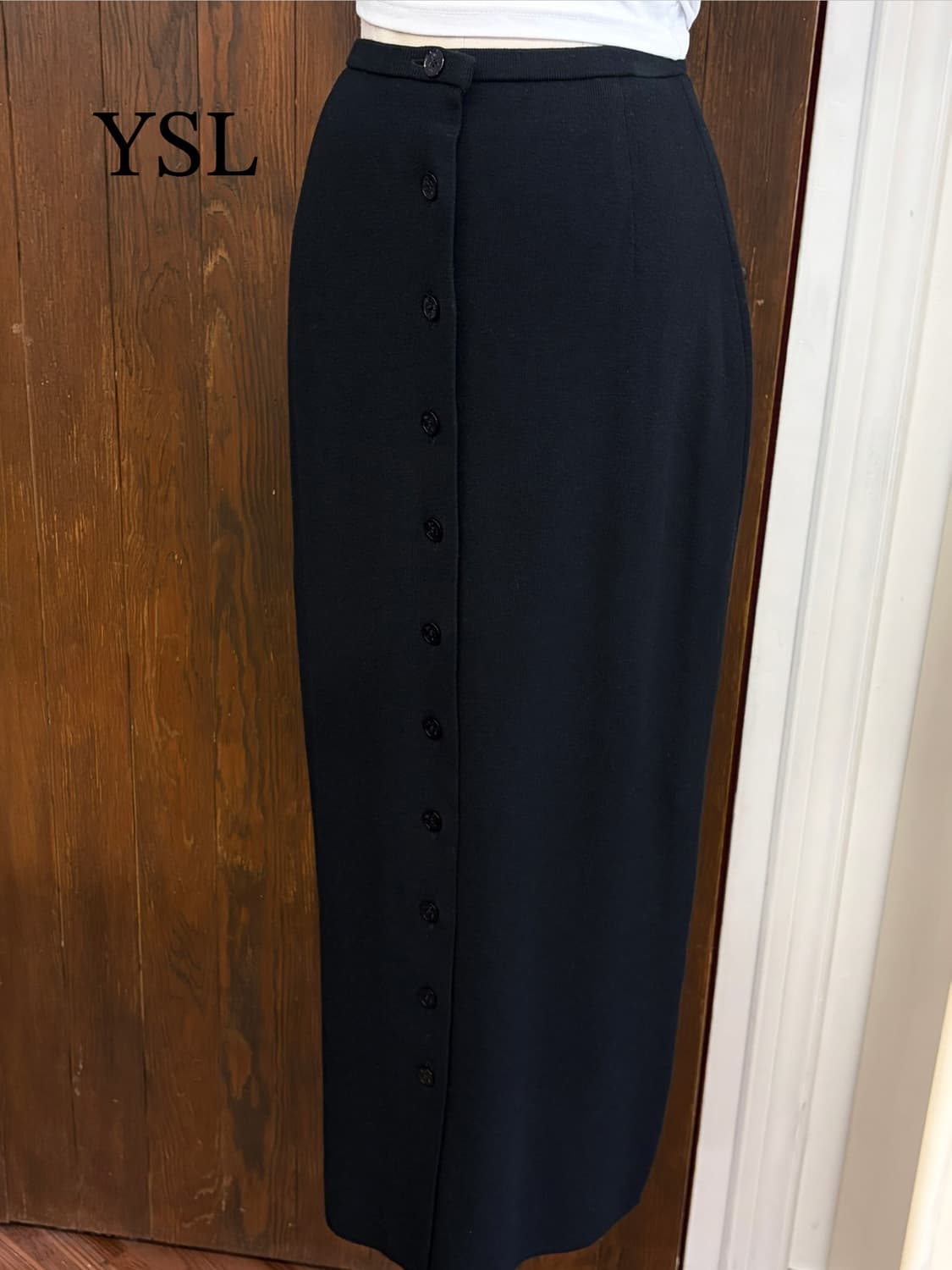 생로랑 정품 블랙 니트스커트 상품이미지1