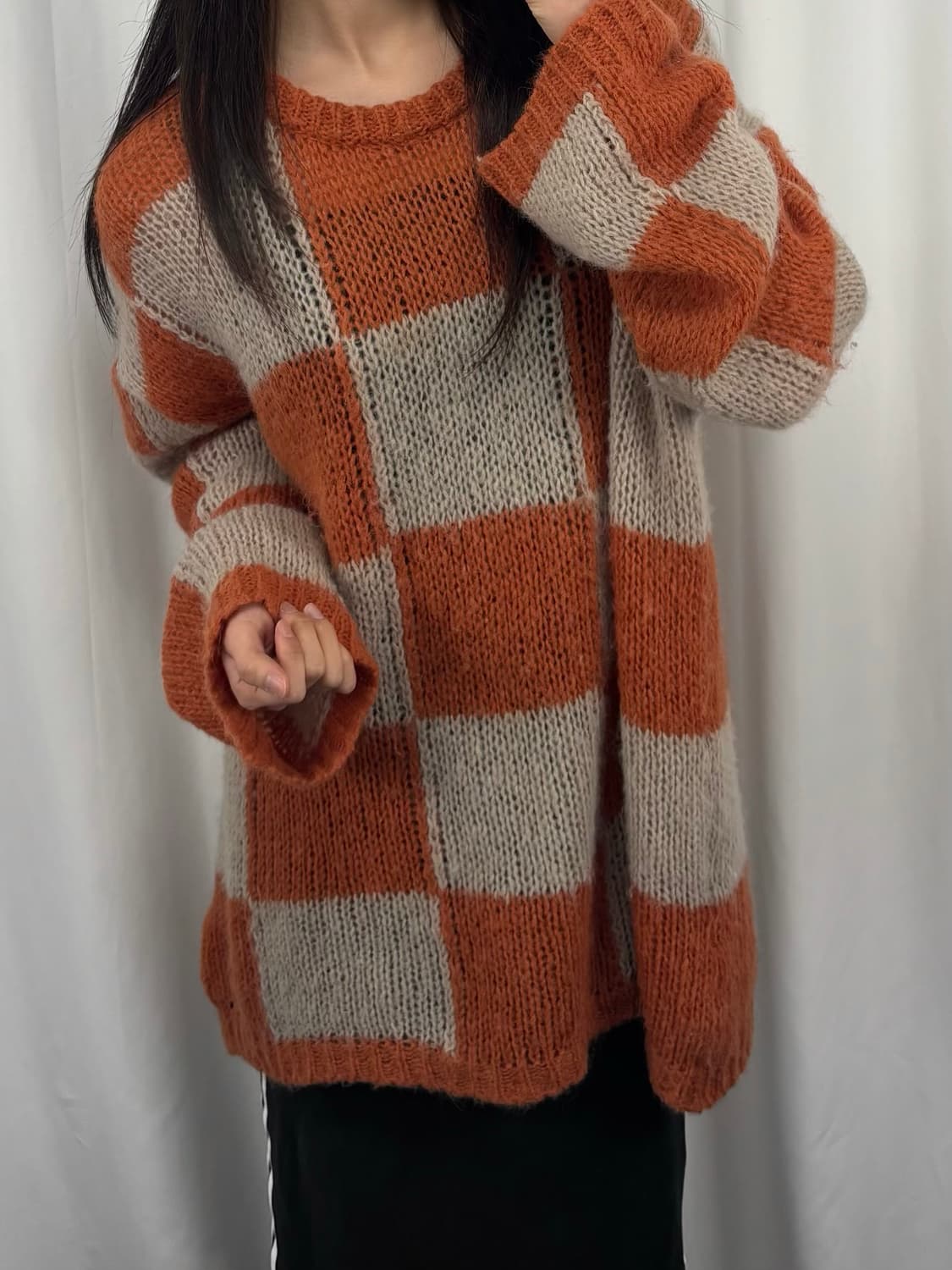 더오픈프로덕트 체커보드 니트 상품이미지2