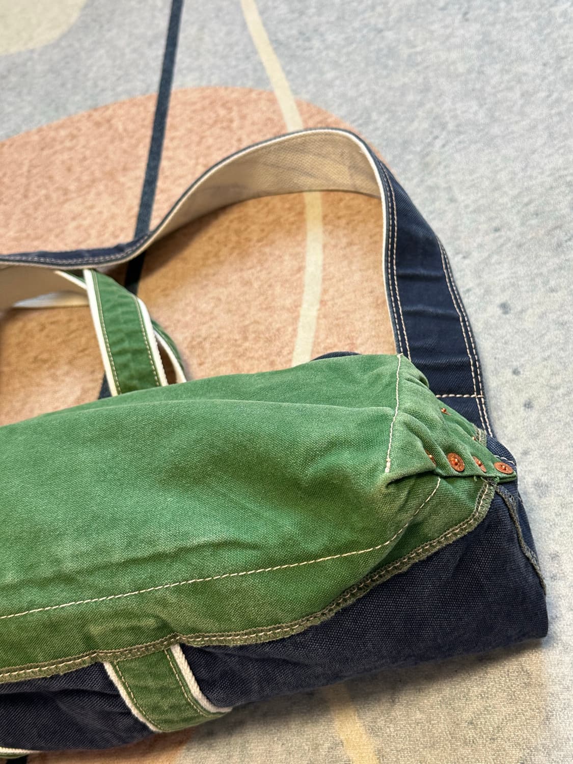 나이스네스(NICENESS)  L.lesh  숄더 토트백 그린 네이비 상품이미지8