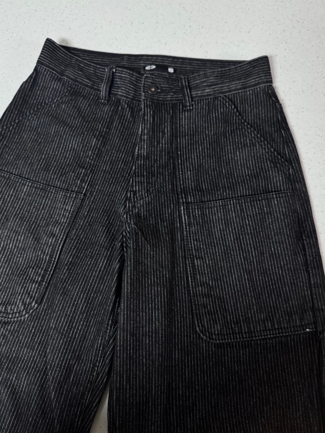 (마지막가격)Ertr - Stripe Denim Pants Black 상품이미지4