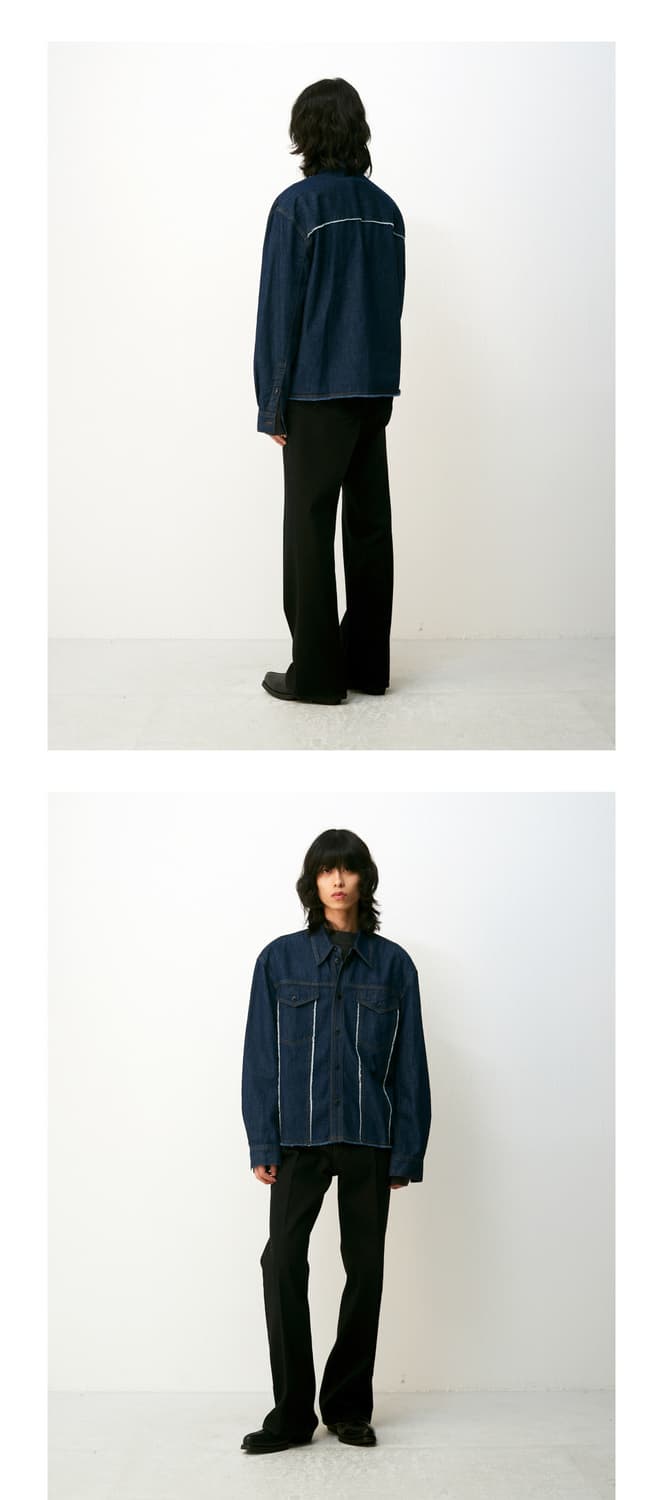 COOR 데님 컷오프 크롭 셔츠 (인디고, M/새상품) 상품이미지9
