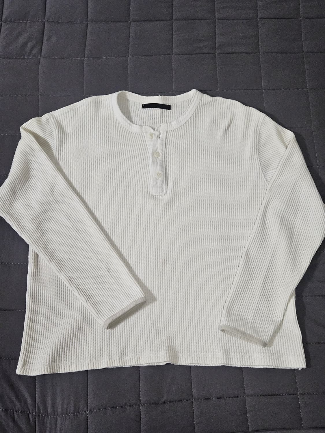 htae 90s Thermal Henley Neck Off White 상품이미지2