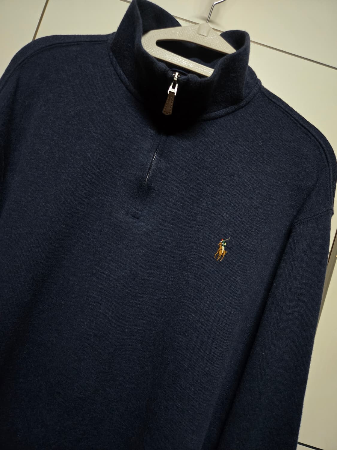 폴로 랄프로렌 네이비 멀티포니 오버핏 하프 집업 상품이미지2