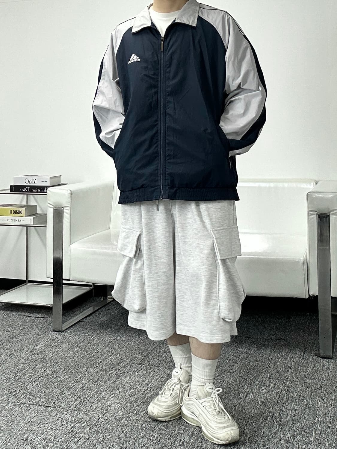 아디다스 삼선 배색 올드스쿨 바람막이 110  상품이미지4