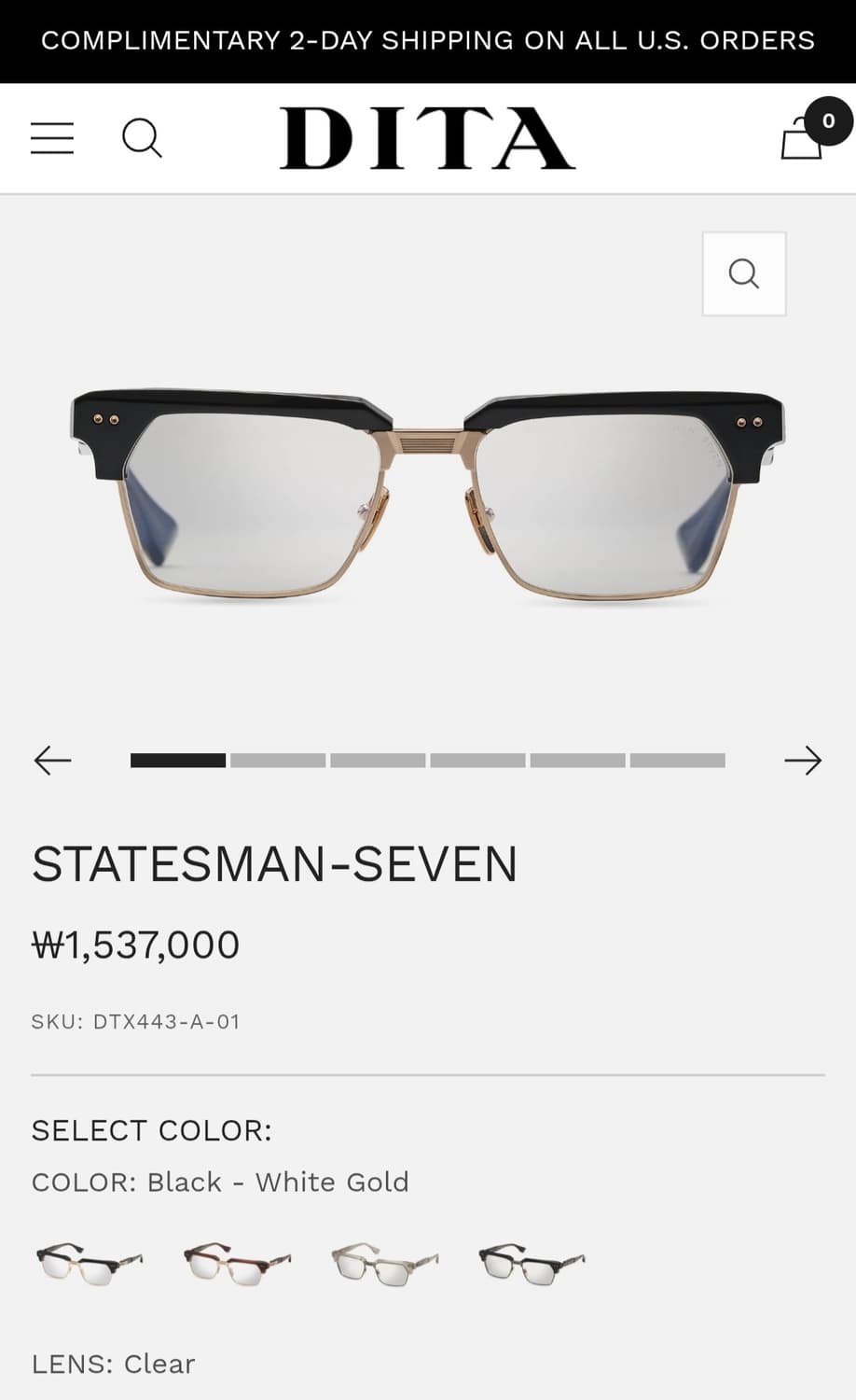 디타 스테이츠맨7 블랙골드 하금테 상품이미지6