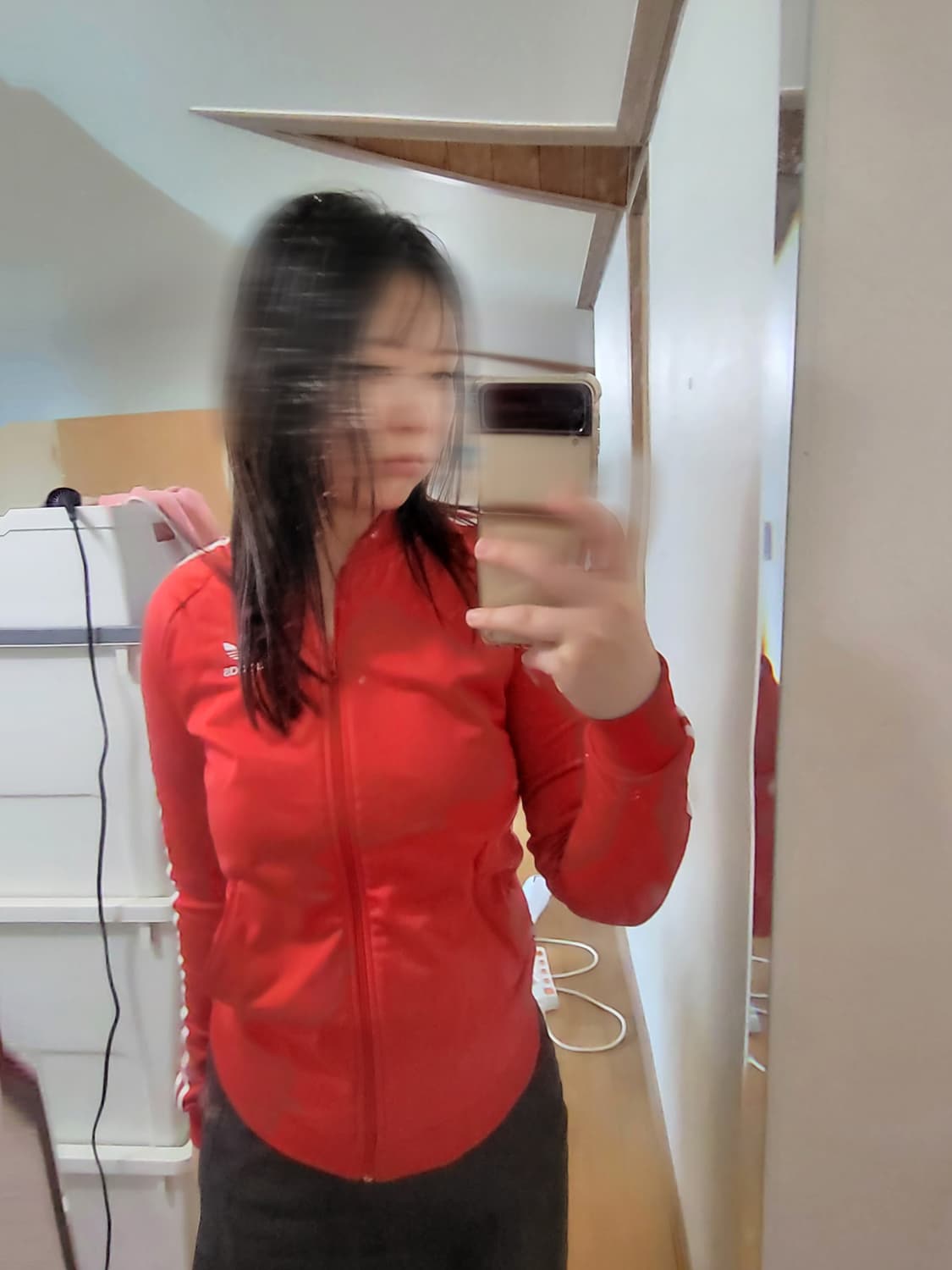 아디다스 슈퍼걸 TT 빨간색 트랙탑 져지 상품이미지5