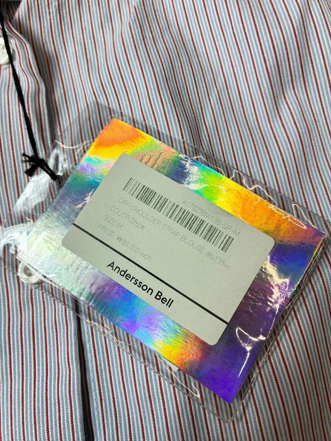 앤더슨벨 오프숄더 스트라이프 벌룬 블라우스 PN8949 상품이미지9