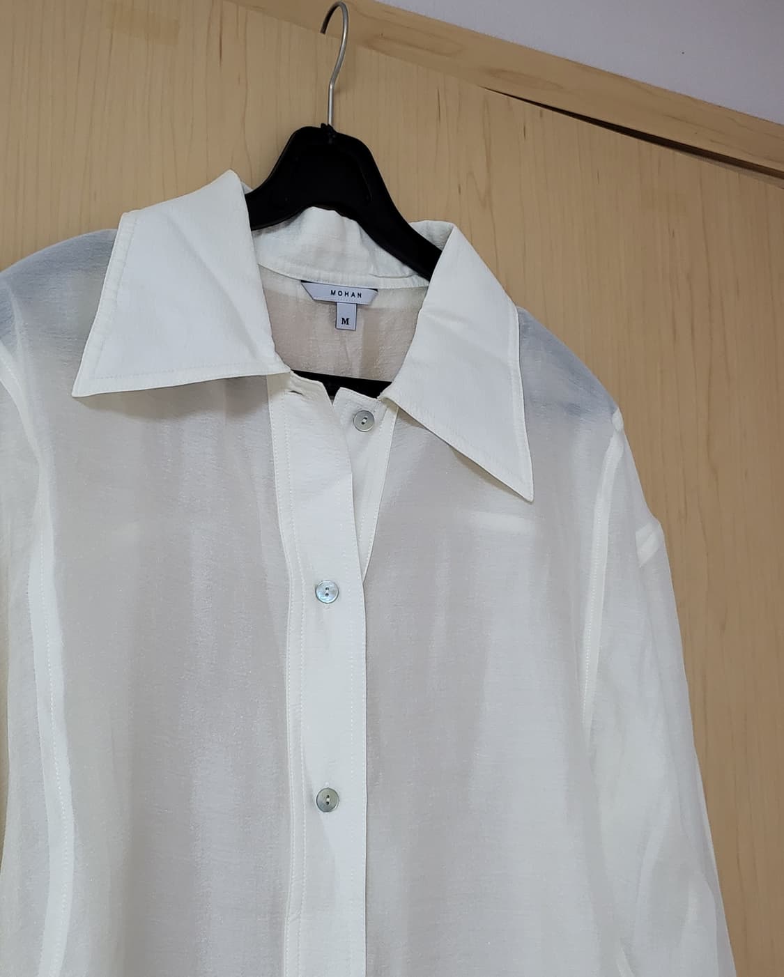 새상품) 모한 mohan 암홀 스티치 루즈핏 셔츠 블라우스 아이보리 M 상품이미지7