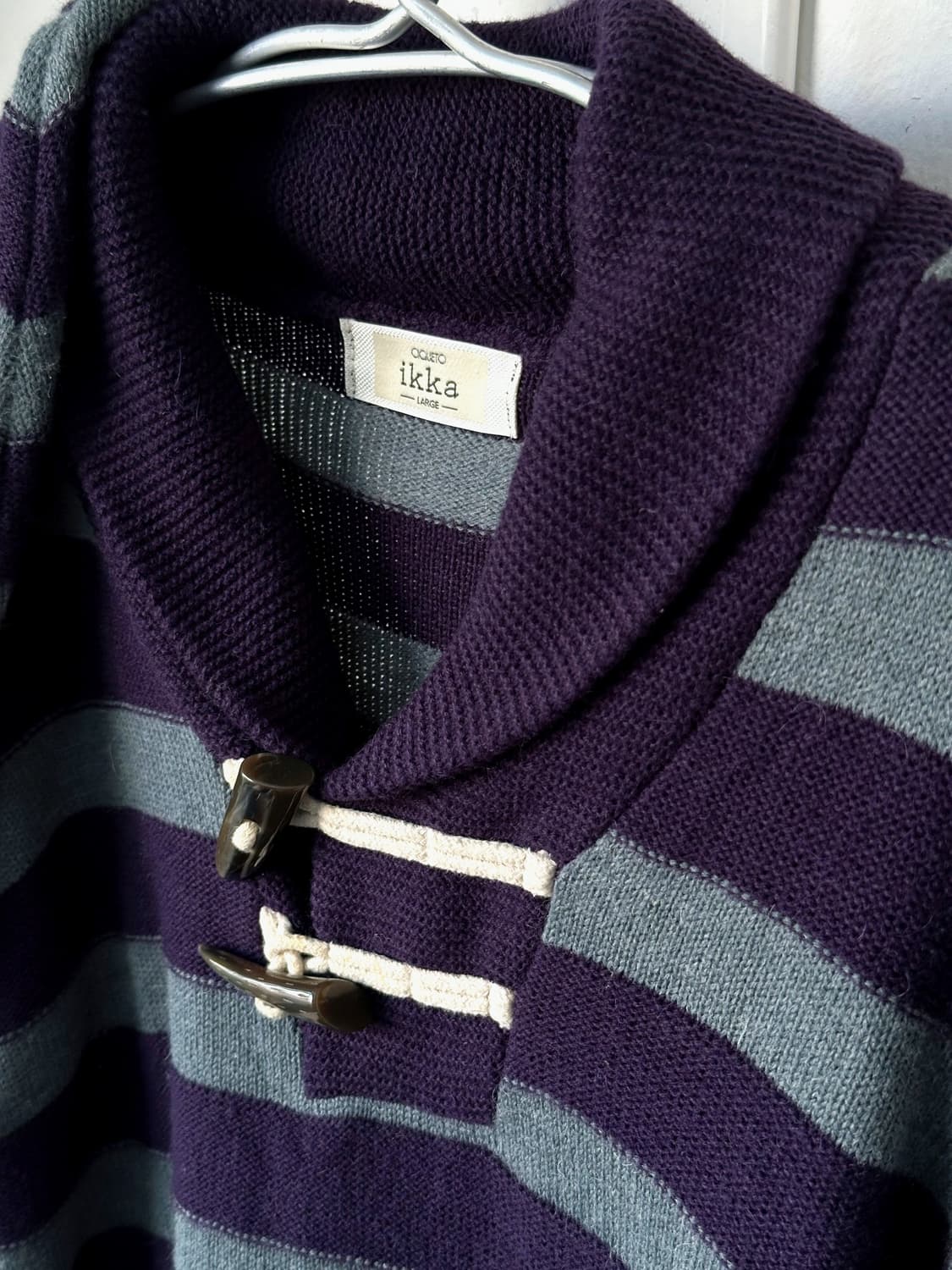 Design pattern shawl collar knit P/O 상품이미지2