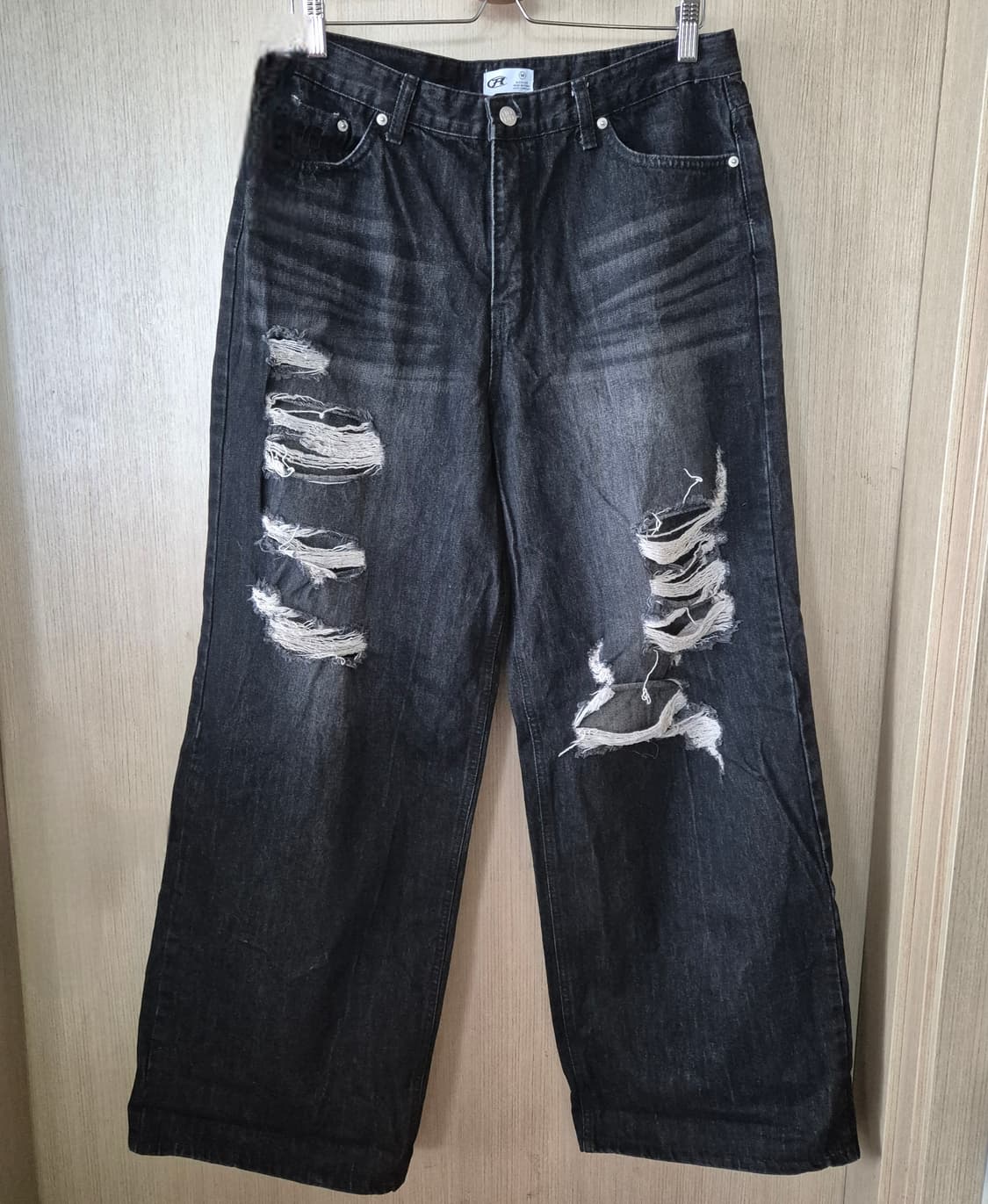 [M]락케이크 ROCKCAKE 와이드 데미지 데님 진 상품이미지1