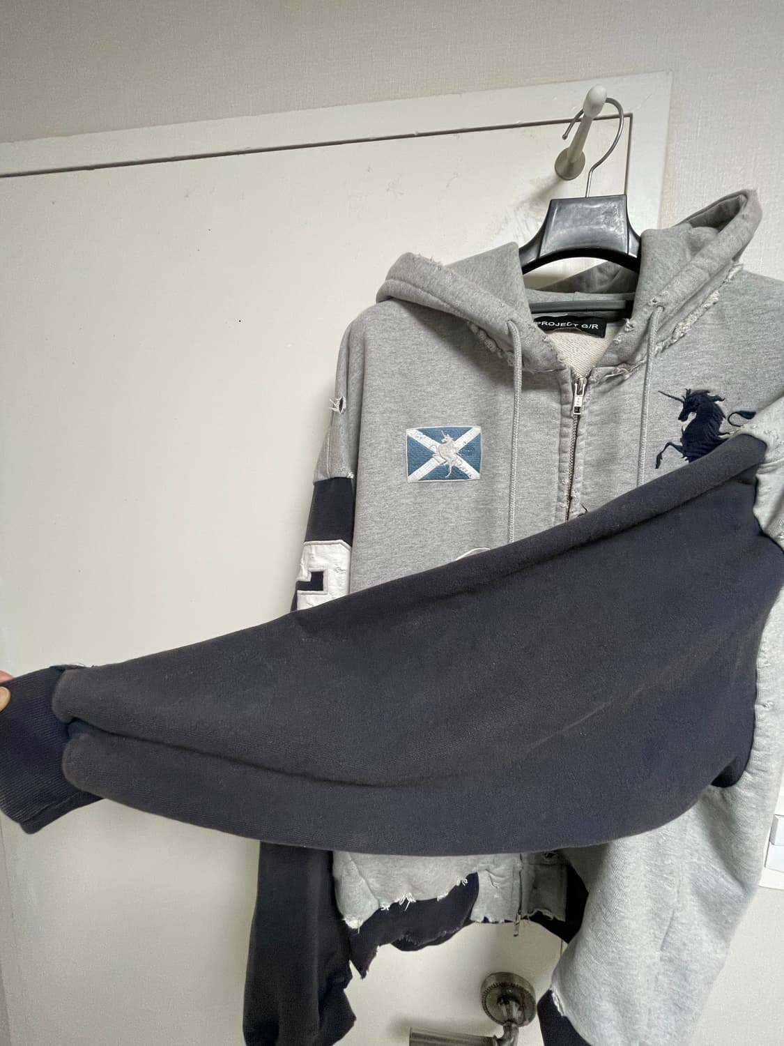 (3사이즈)프로젝트 G/R 컨티어 집 후드 멜란지 그레이 상품이미지4