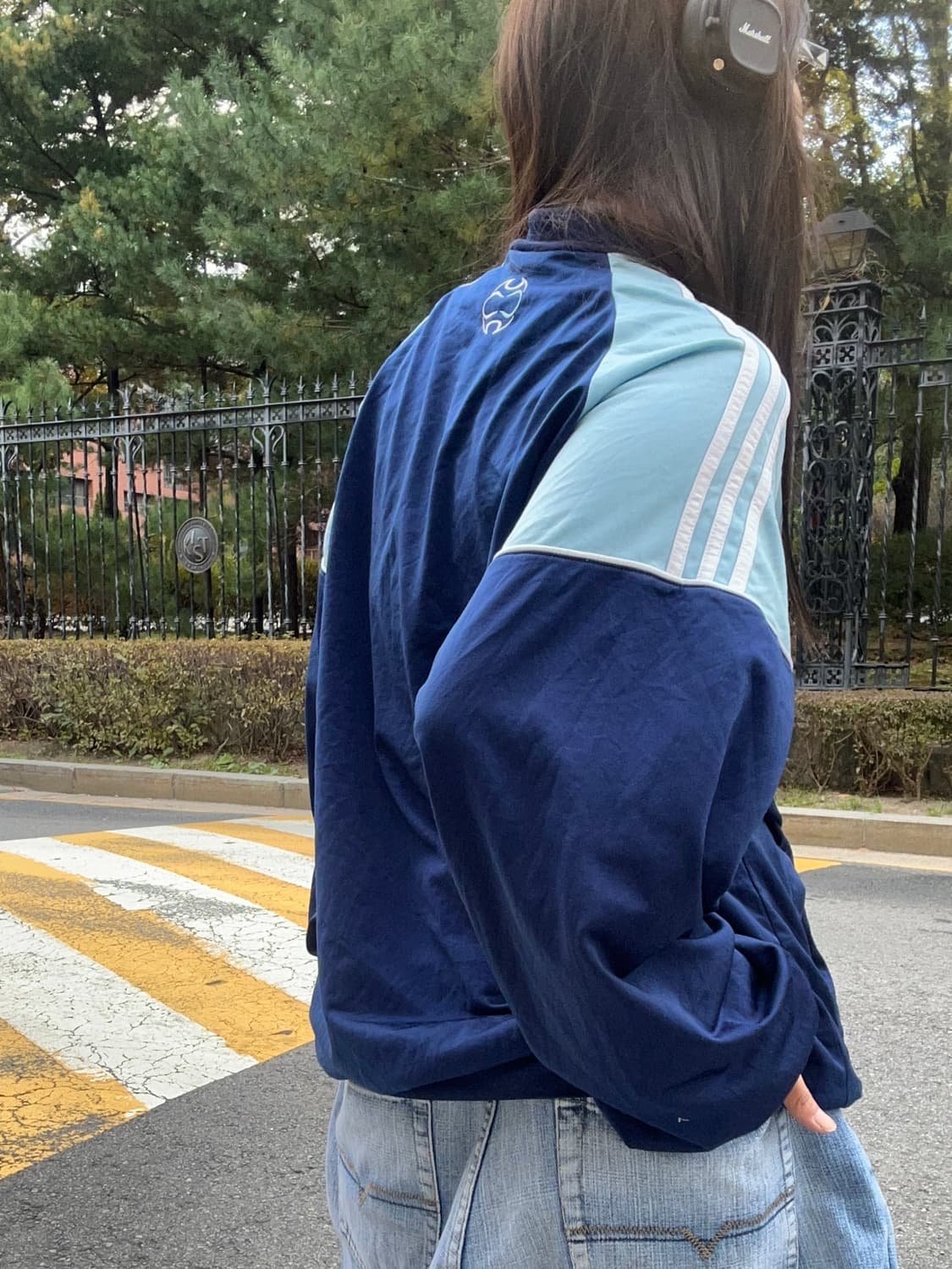 90s ADIDAS 올드스쿨 민트블루 져지 트랙탑 상품이미지3
