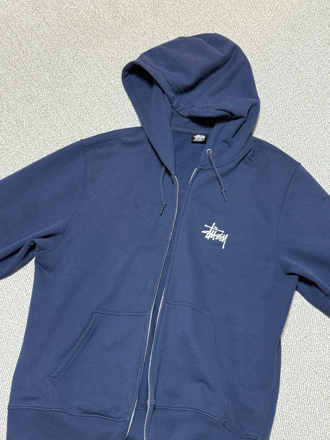 스투시 베이직 후드집업 네이비 m 상품이미지1