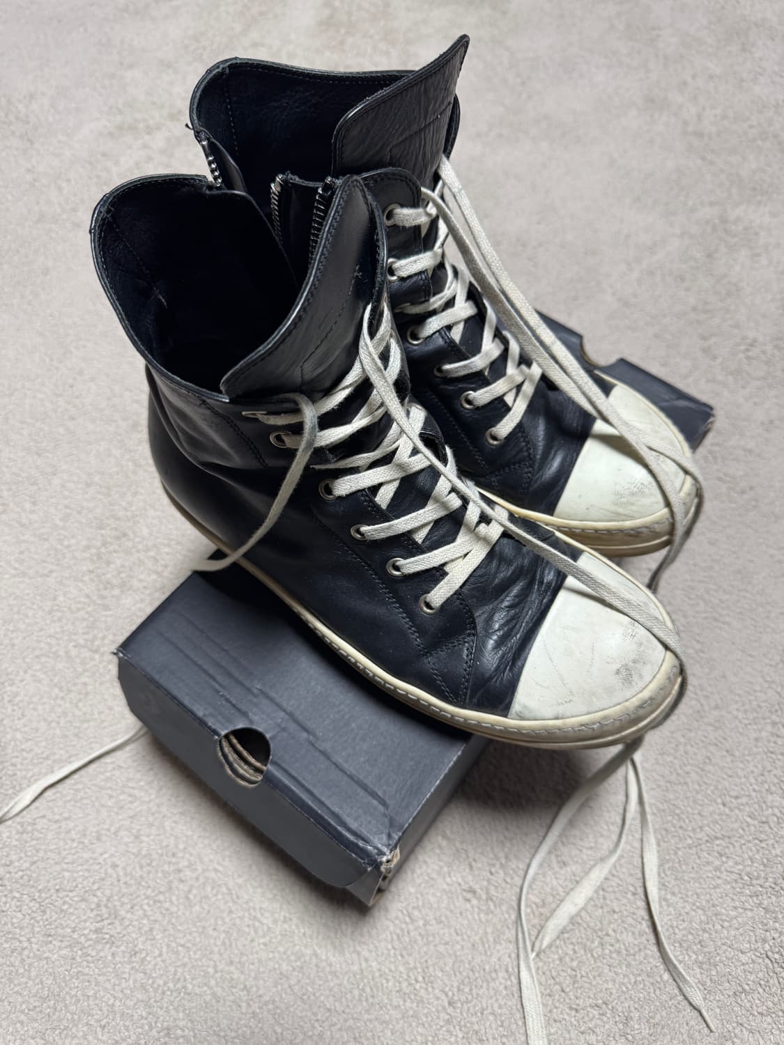 [42.5] 릭오웬스 라몬즈 LPO 레더 하이 상품이미지1