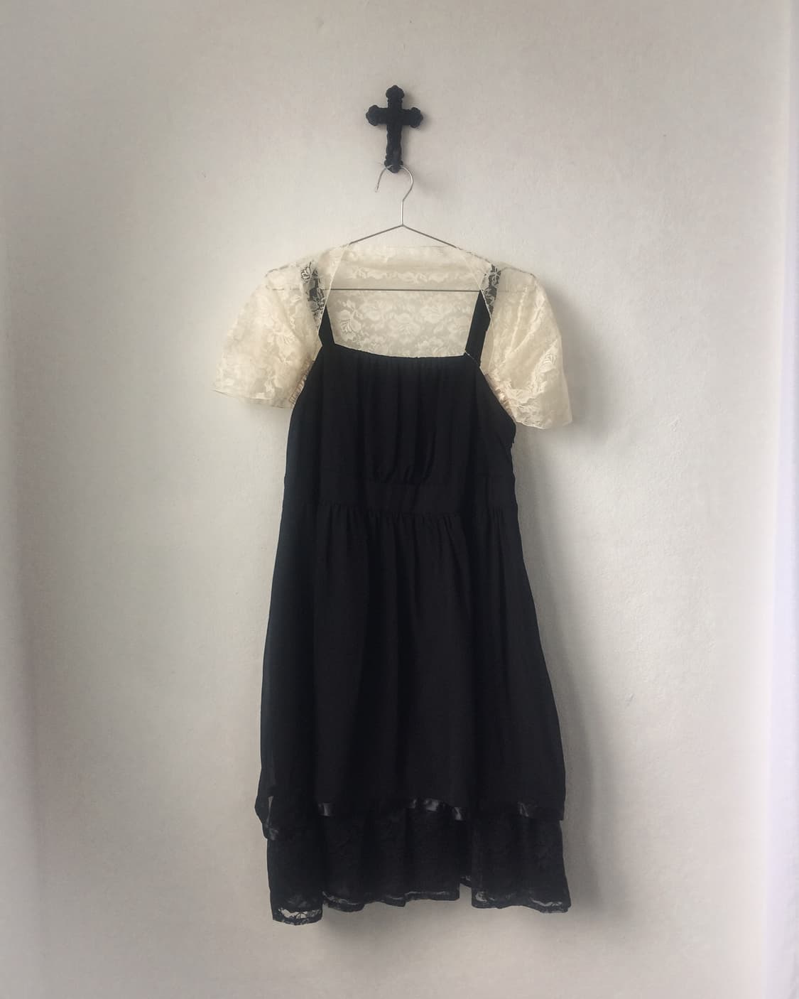 Lace bolero layered sleeveless onepiece 상품이미지1