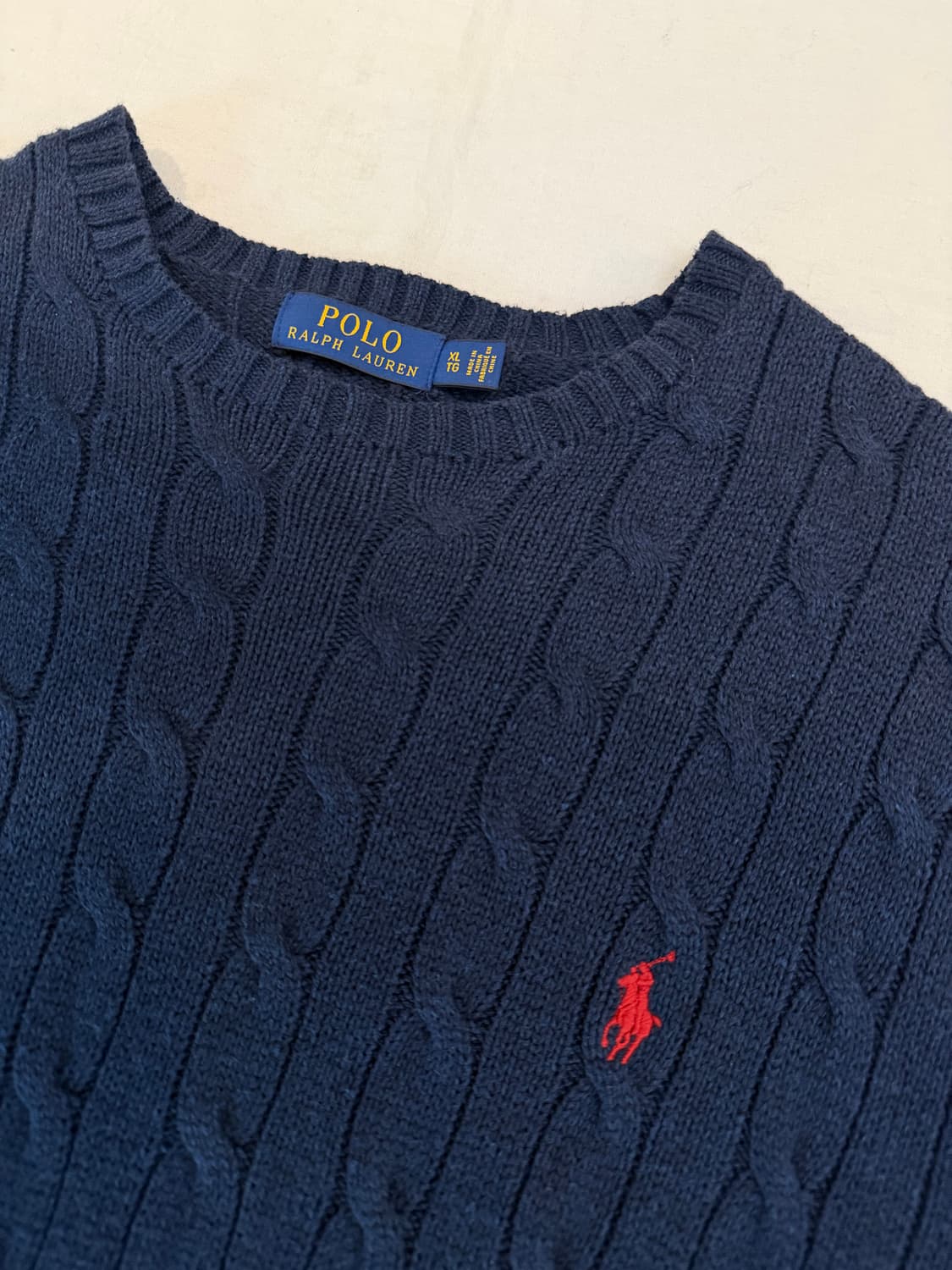 폴로 랄프로렌 꽈배기 케이블 니트 네이비 상품이미지2