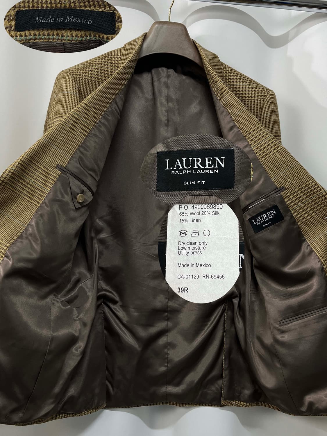 폴로 랄프로렌 글랜체크 실크 스포츠코트 블레이저 자켓 상품이미지3