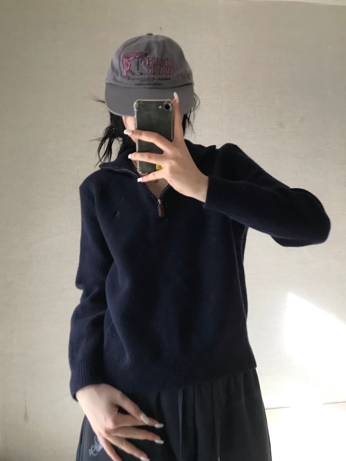 폴로 네이비 니트 반집업 상품이미지4