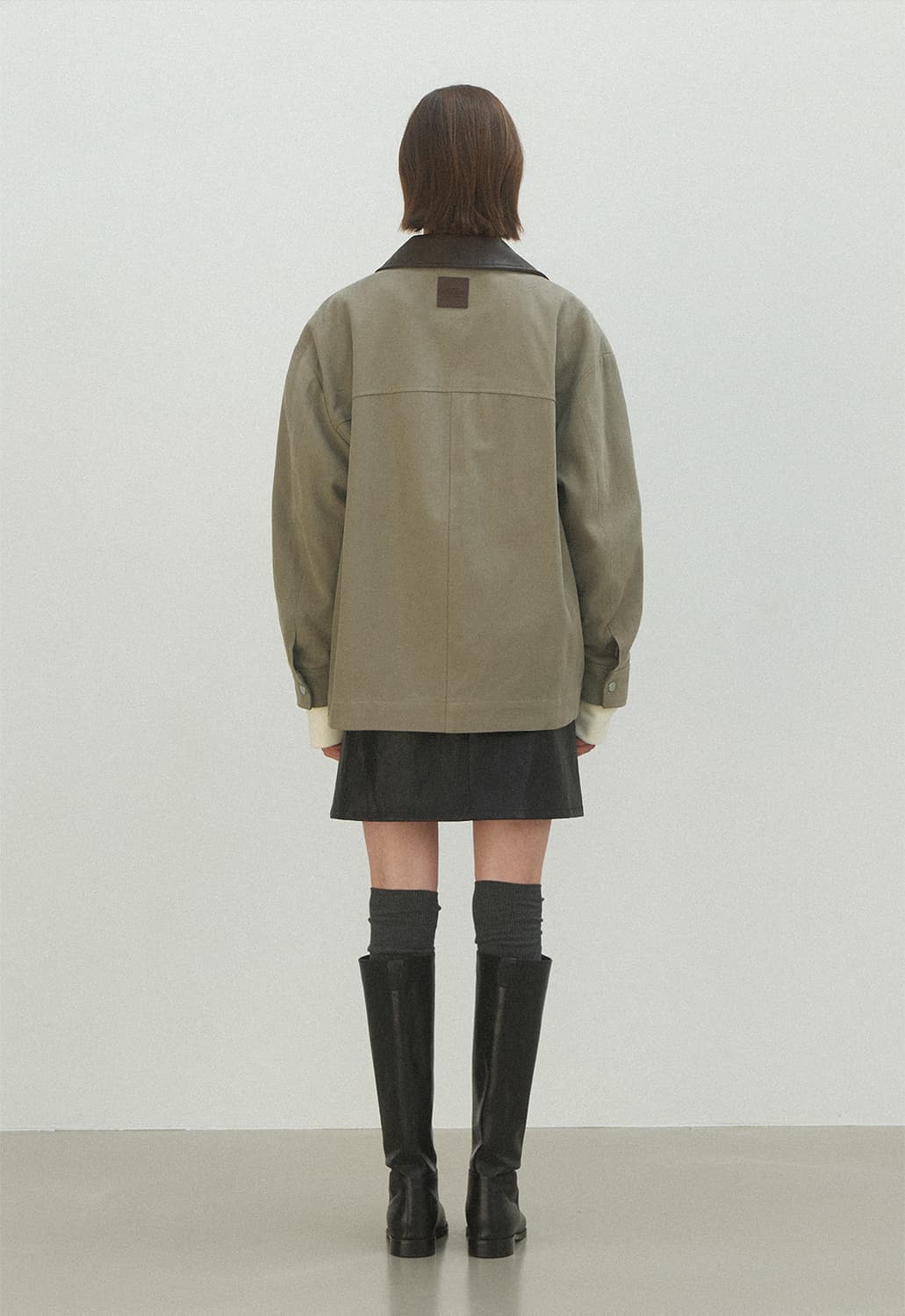 (F) 아틀리에나인  LEATHER COLLAR WORK JACKET 상품이미지4