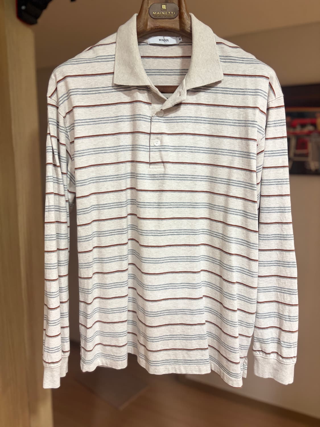 (오버M) WINDER 스트라이프 코튼 폴로  상품이미지1