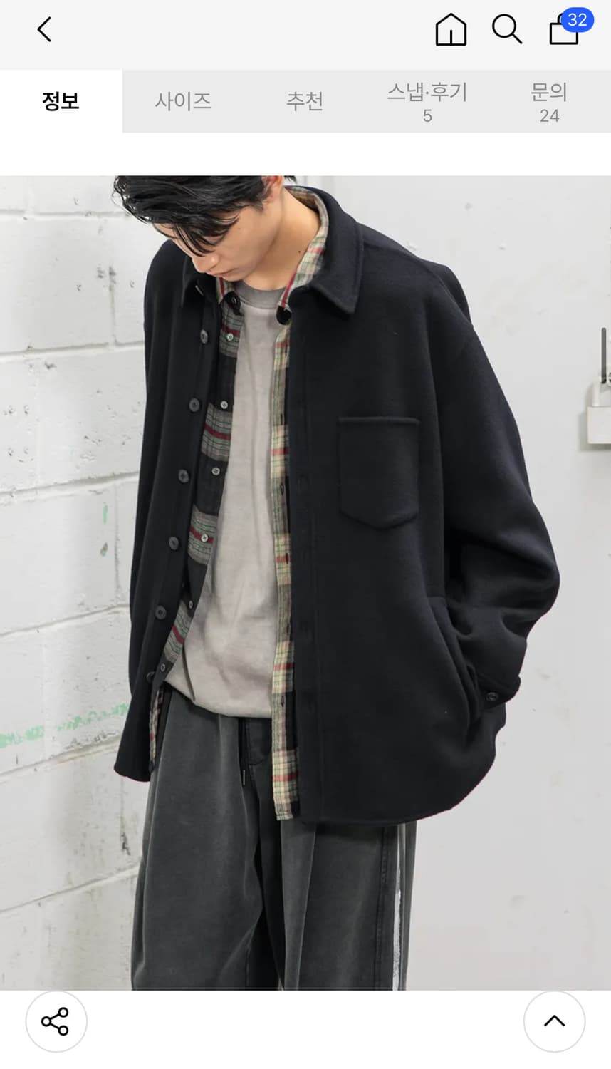 비긴202 핸드메이드 하프코트 블랙 상품이미지5