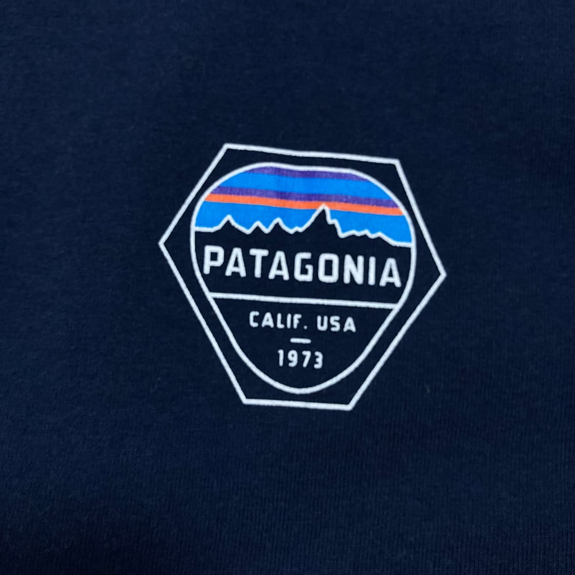 파타고니아 빅로고 네이비 반팔티 상품이미지3