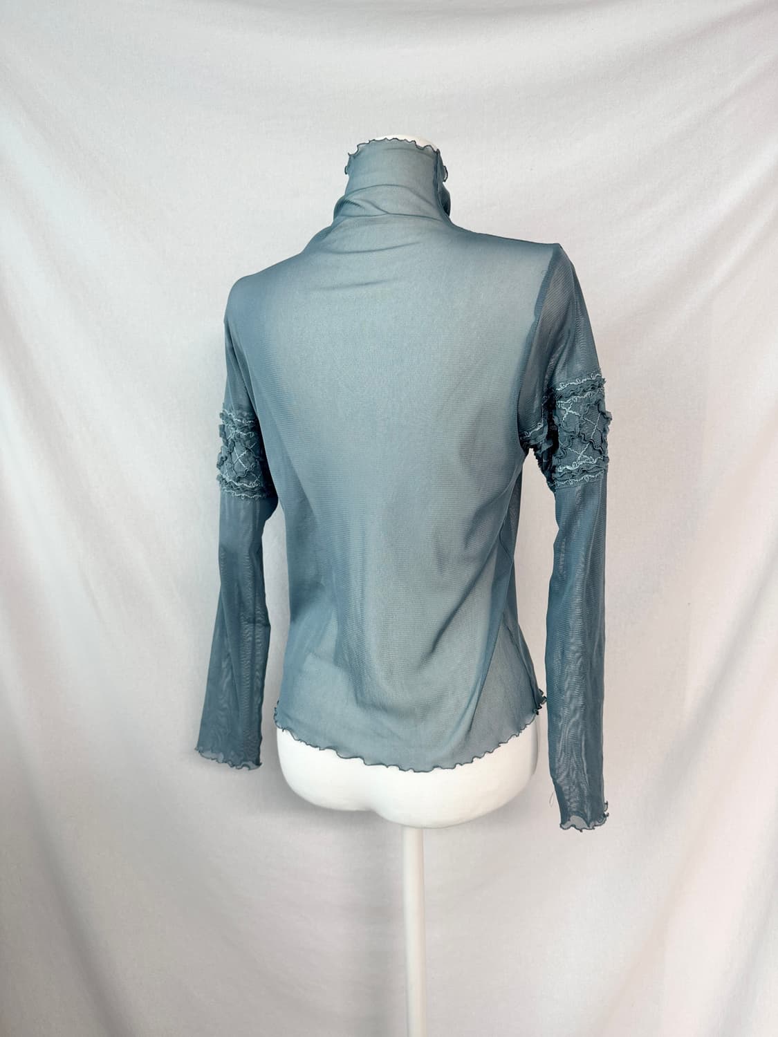 메쉬 레이스 러플 탑 상품이미지3