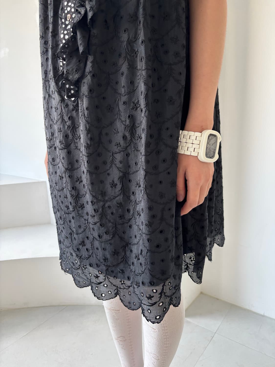 츠모리치사토 frill eyelet sleeveless 원피스 상품이미지2