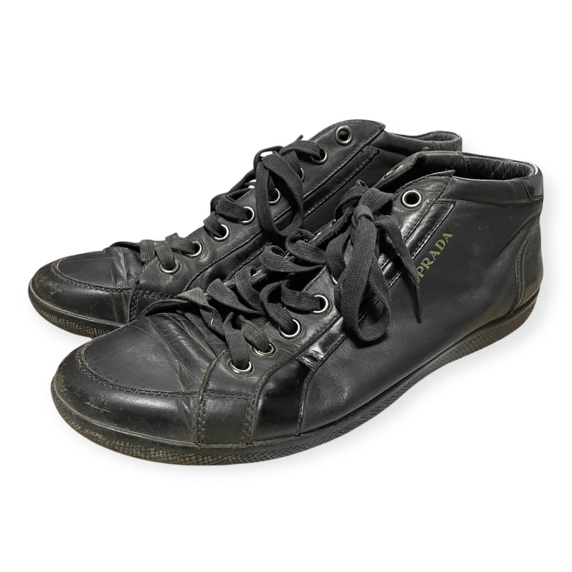 265~270) 프라다 스포츠 레더 로고 미드탑 스니커즈 상품이미지1