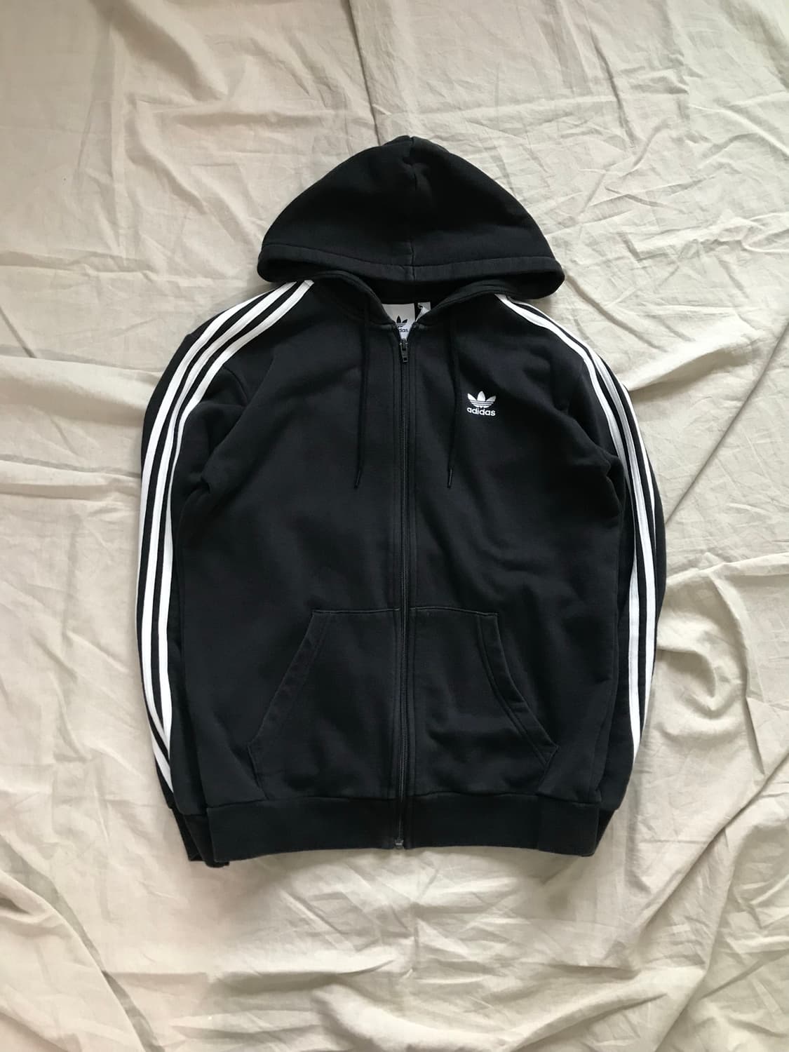 아디다스 트레포일 로고 사이드라인 블랙 후드집업 상품이미지4