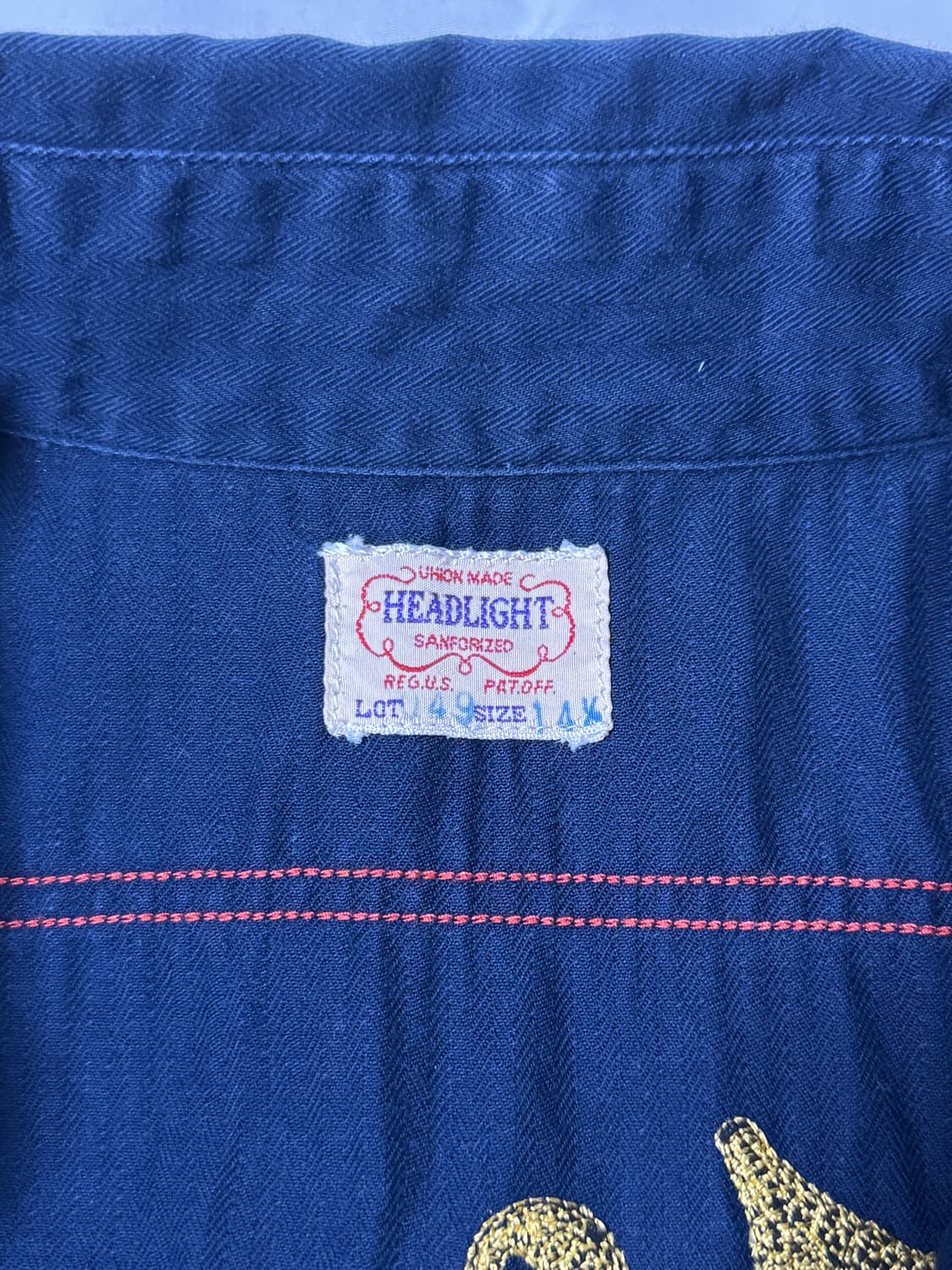 Headlight 체인스티치 자수 hbt 워크셔츠 토요엔터프라이즈 상품이미지6