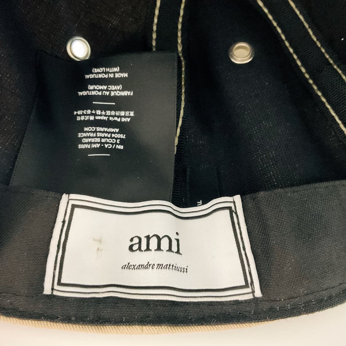 AMI 아미 로고 패치 베이지 볼캡 상품이미지3