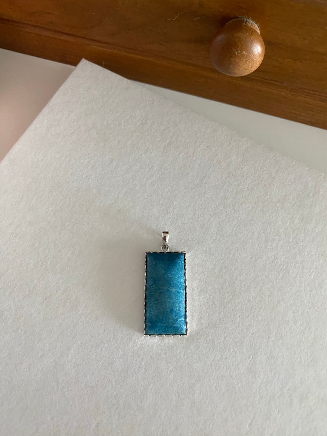 블루 사각 목걸이 팬던트 상품이미지1