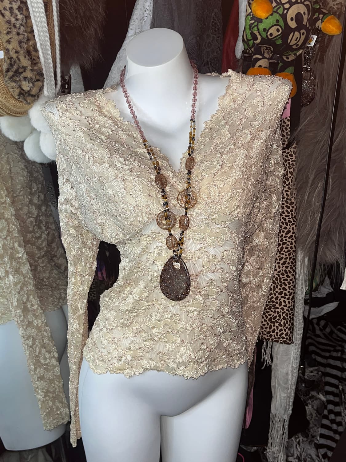 y2k 엔틱 그런지 레이스 긴팔 블라우스 상품이미지1